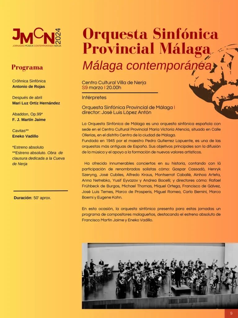 Orquesta Sinfónica Provincial de Málaga. Málaga Contemporánea.